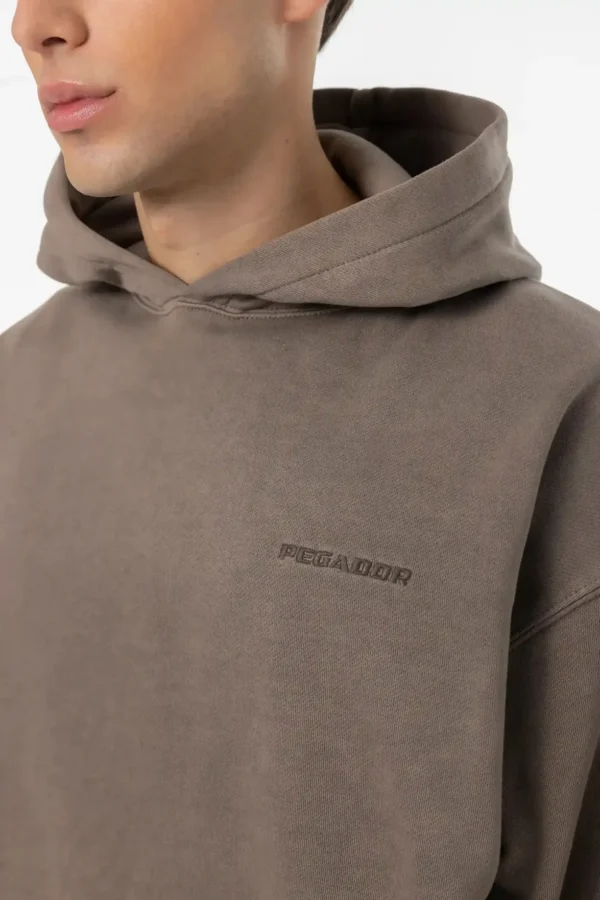 Pegador Logo Oversized Vintage Dust Brown Hoodie