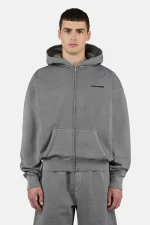 Pegador Logo Oversized Vintage Grey Sweat Jacket