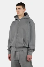 Pegador Logo Oversized Vintage Grey Sweat Jacket