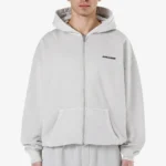 Pegador Logo Oversized Vintage Light Grey Black Sweat Jacket