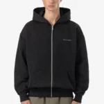 Pegador Logo Oversized Washed Black Dark Grey Gum Sweat Jacket