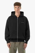 Pegador Logo Oversized Washed Black Dark Grey Gum Sweat Jacket