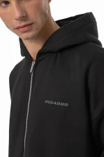 Pegador Logo Oversized Washed Black Dark Grey Gum Sweat Jacket