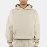 Pegador Logo Oversized Washed Light Beige White Hoodie