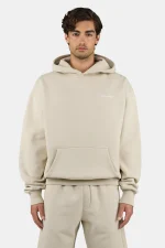Pegador Logo Oversized Washed Light Beige White Hoodie