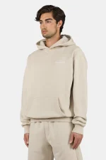 Pegador Logo Oversized Washed Light Beige White Hoodie