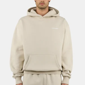 Pegador Logo Oversized Washed Light Beige White Hoodie