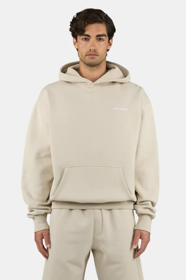 Pegador Logo Oversized Washed Light Beige White Hoodie