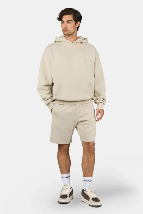 Pegador Logo Oversized Washed Light Beige White Hoodie