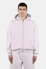 Pegador Logo Oversized Washed Light Lilac White Sweat Jacket