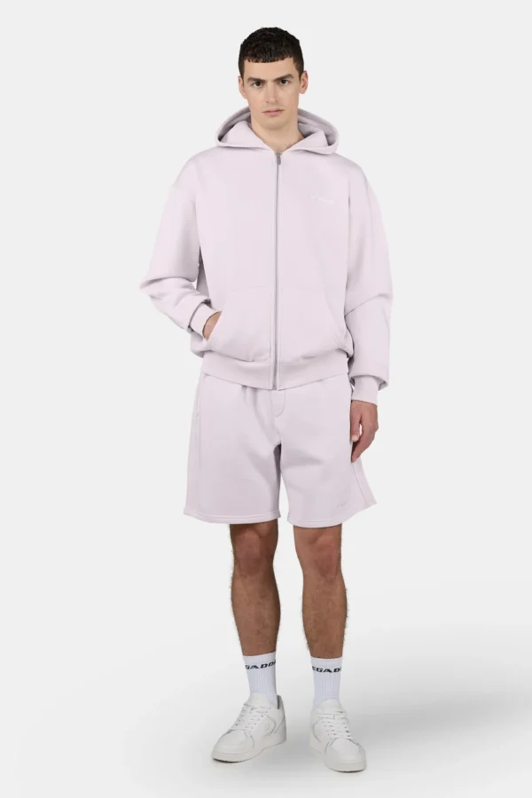 Pegador Logo Oversized Washed Light Lilac White Sweat Jacket