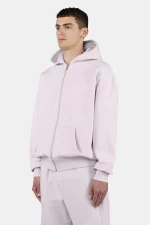 Pegador Logo Oversized Washed Light Lilac White Sweat Jacket