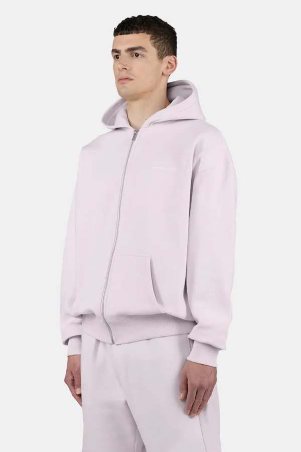 Pegador Logo Oversized Washed Light Lilac White Sweat Jacket