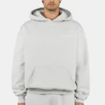 Pegador Logo Oversized Washed Pure Grey White Hoodie