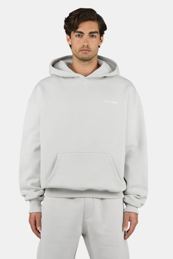 Pegador Logo Oversized Washed Pure Grey White Hoodie
