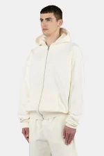 Pegador Logo Oversized Washed Unbleached White Sweat Jacket