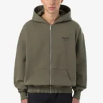 Pegador Mahan Oversized Washed Faded Olive Sweat Jacket