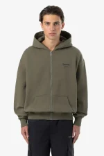 Pegador Mahan Oversized Washed Faded Olive Sweat Jacket