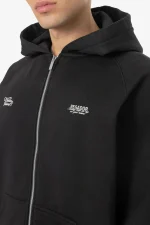 Pegador Nimit Oversized Raglan Washed Black Sweat Jacket - Image 3