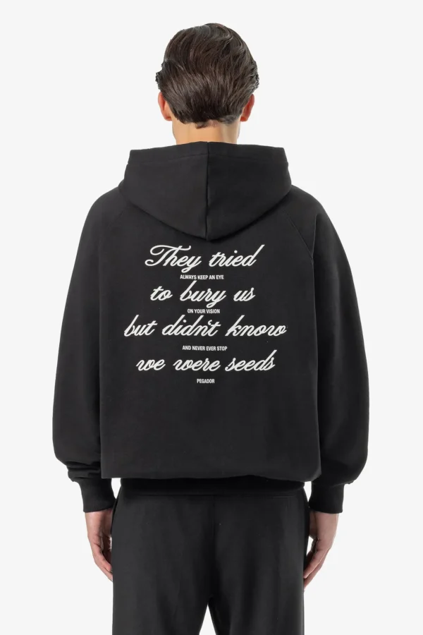 Pegador Nimit Oversized Raglan Washed Black Sweat Jacket