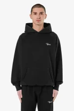 Pegador Signar Terry Raglan Washed Black White Hoodie