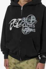 Pegador Wakun Boxy Washed Black Sweat Jacket