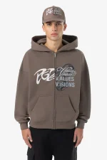 Pegador Wakun Boxy Washed Dust Brown Sweat Jacket