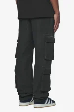Preto Wide Cargo Pants Dyed Black-1