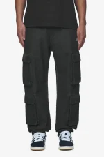Preto Wide Cargo Pants Dyed Black