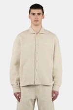 Tate Structured Overshirt Washed Light Beige