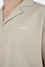 Troy Plissee Summer Shirt Light Beige-2