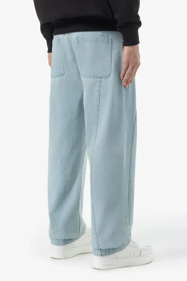 Waco Wide Baggy Jeans Sand Washed Blue-2