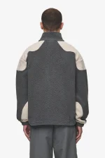 Willett Fleece Jacket Anthracite Light Beige-1