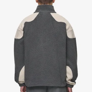 Willett Fleece Jacket Anthracite Light Beige-1