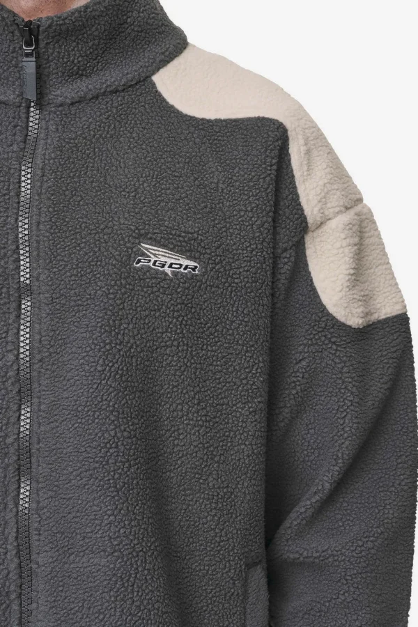 Willett Fleece Jacket Anthracite Light Beige-2