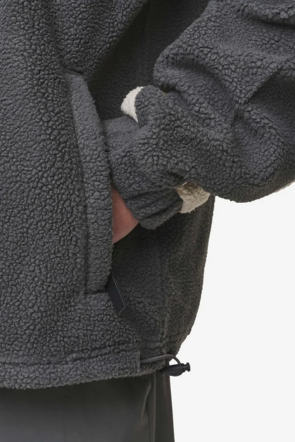 Willett Fleece Jacket Anthracite Light Beige-3