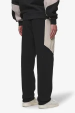 Aderno Wide Sweat Pants Washed Black Light Beige-1