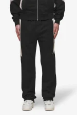 Aderno Wide Sweat Pants Washed Black Light Beige