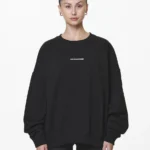 Aelva Logo Heavy Oversized Crew Neck Black-1