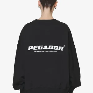 Aelva Logo Heavy Oversized Crew Neck Black
