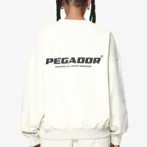 Aelva Logo Heavy Oversized Crew Neck Washed Salty Cream-1