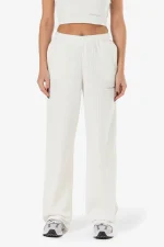 Amanda Rib Pants Washed Warm White
