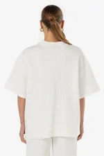 Amanda Rib Tee Washed Warm White-1