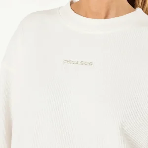 Amanda Rib Tee Washed Warm White-2