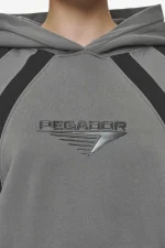 Amira Oversized Hoodie Washed Deep Grey Black-2