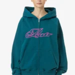 Anna Oversized Sweat Jacket Washed Urban Turquoise