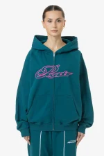 Anna Oversized Sweat Jacket Washed Urban Turquoise