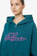 Anna Oversized Sweat Jacket Washed Urban Turquoise-2