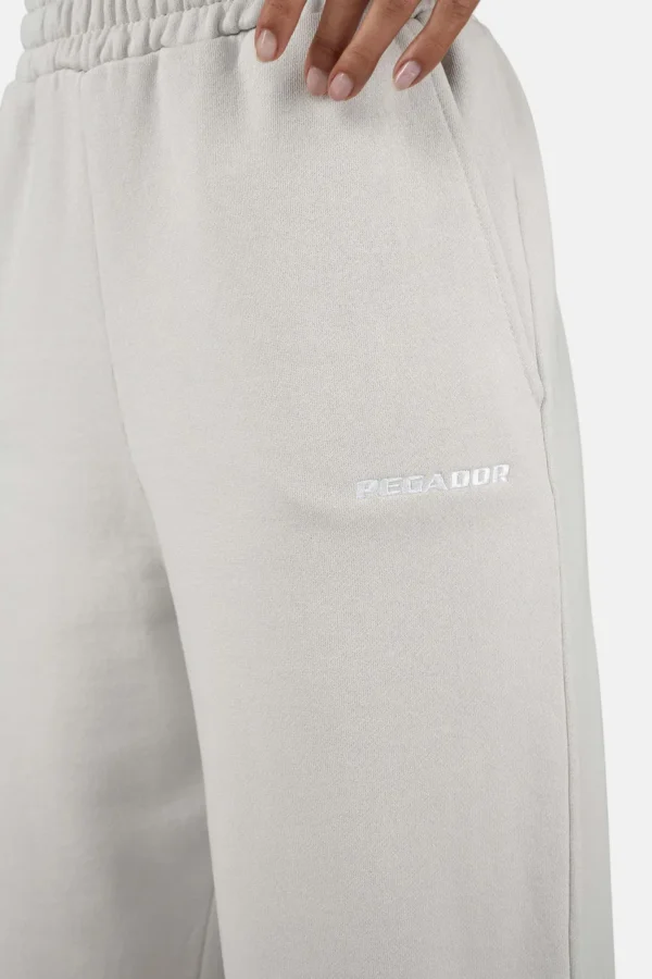 Anni Wide Sweat Pants Washed Pure Grey White-2