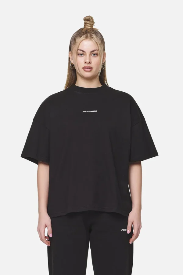 Arendal Logo Heavy Oversized Tee Black White